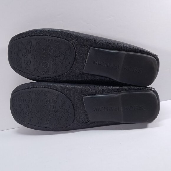 Michael Kors Loafers Women 9.5 Black Pebbled Leather Dangle Lock Slip On - Picture 13 of 16